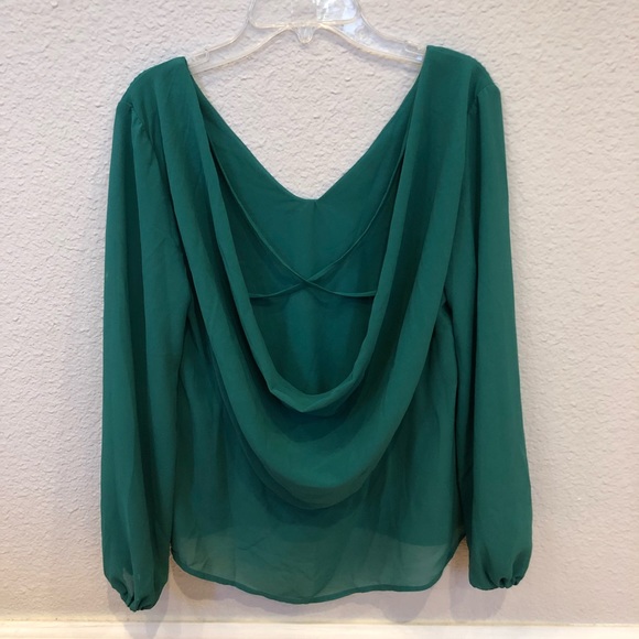 Green Chiffon Blouse - Picture 2 of 3